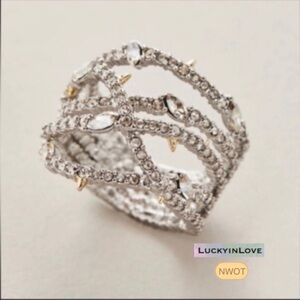 ALEXIS BITTAR • Silver Orbiting
Crystal Encrusted Thorny Lace Ring sz 6